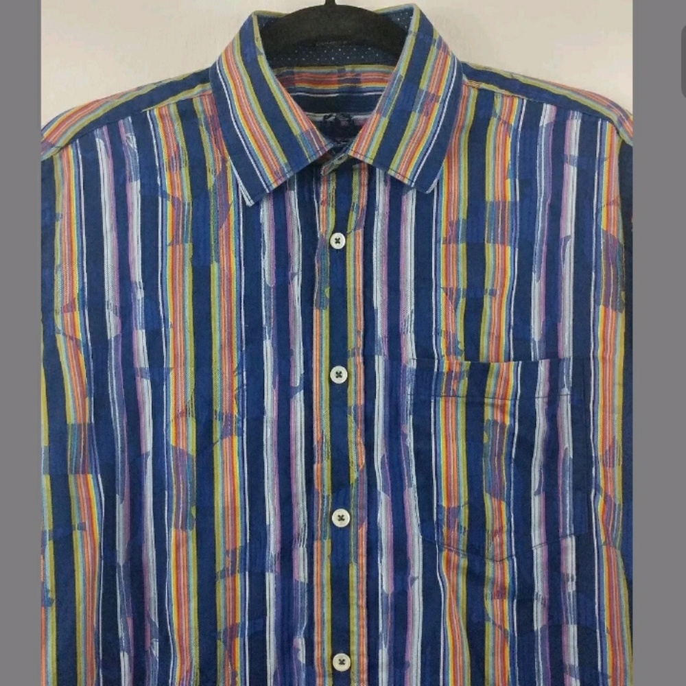 Men's Bugatchi Uomo Medium Striped Multicolored